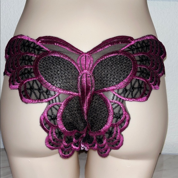 Butterfly embroidered back panty new with tag leopard print front - Picture 1 of 8